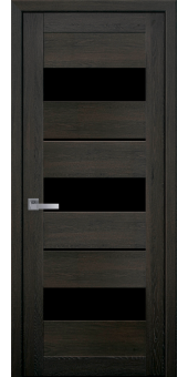 МЕЖКОМНАТНЫЕ ДВЕРИ Мода ПВХ ULTRA Лилу с черным стеклом